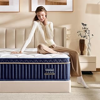 Queen Mattress, 14 Inch Queen Size Hybrid Mattress in a Box, Medium Firm Memory Foam mattress, with Individual Pocket Springs, Upgrade Zoned Support, Motion Isolation&Pressure Relief, CertiPUR-US - Amazon product rated Grade B