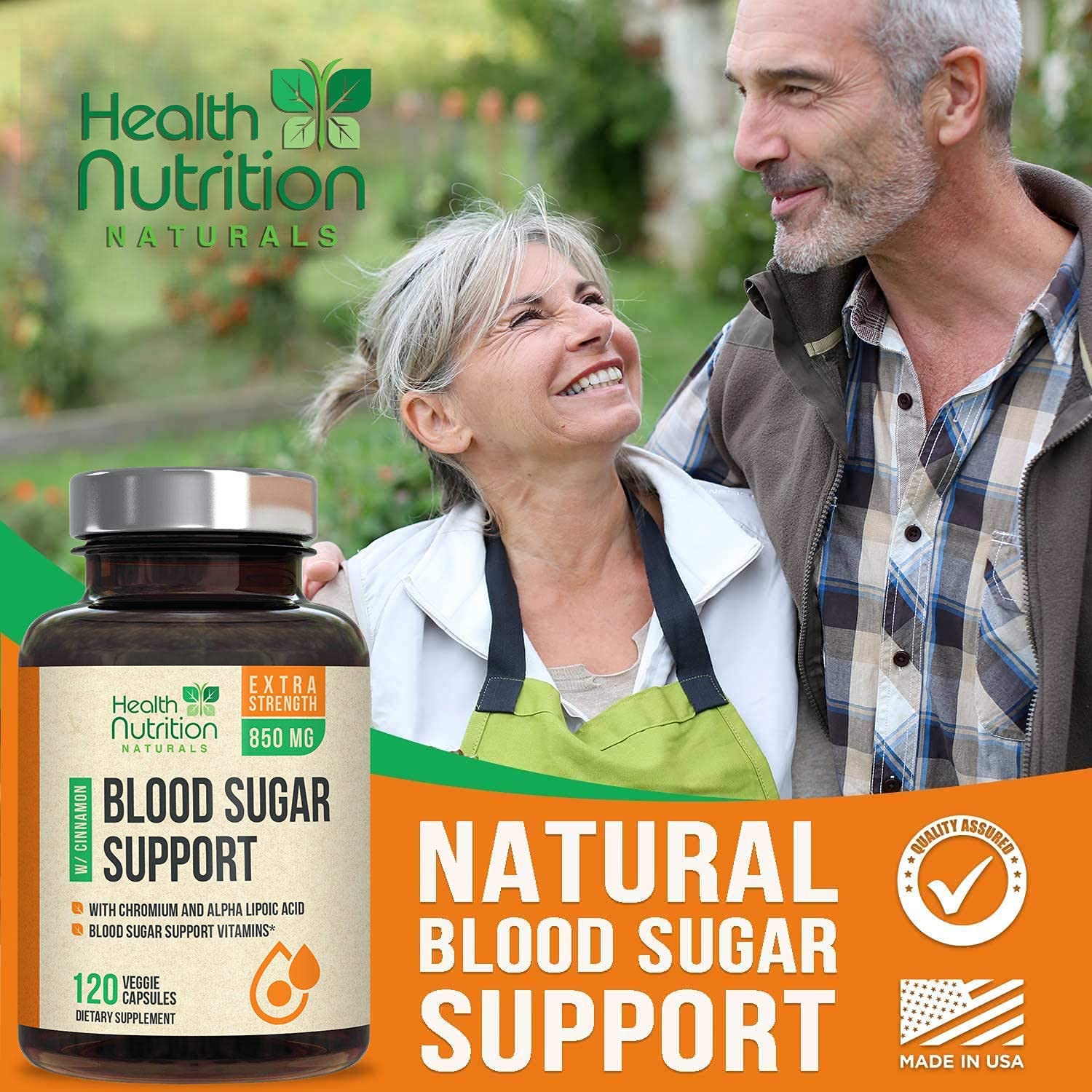 Blood Sugar Support Supplement Extra Strength 850mg 20 Herbs & Vitamin Blend with Cinnamon