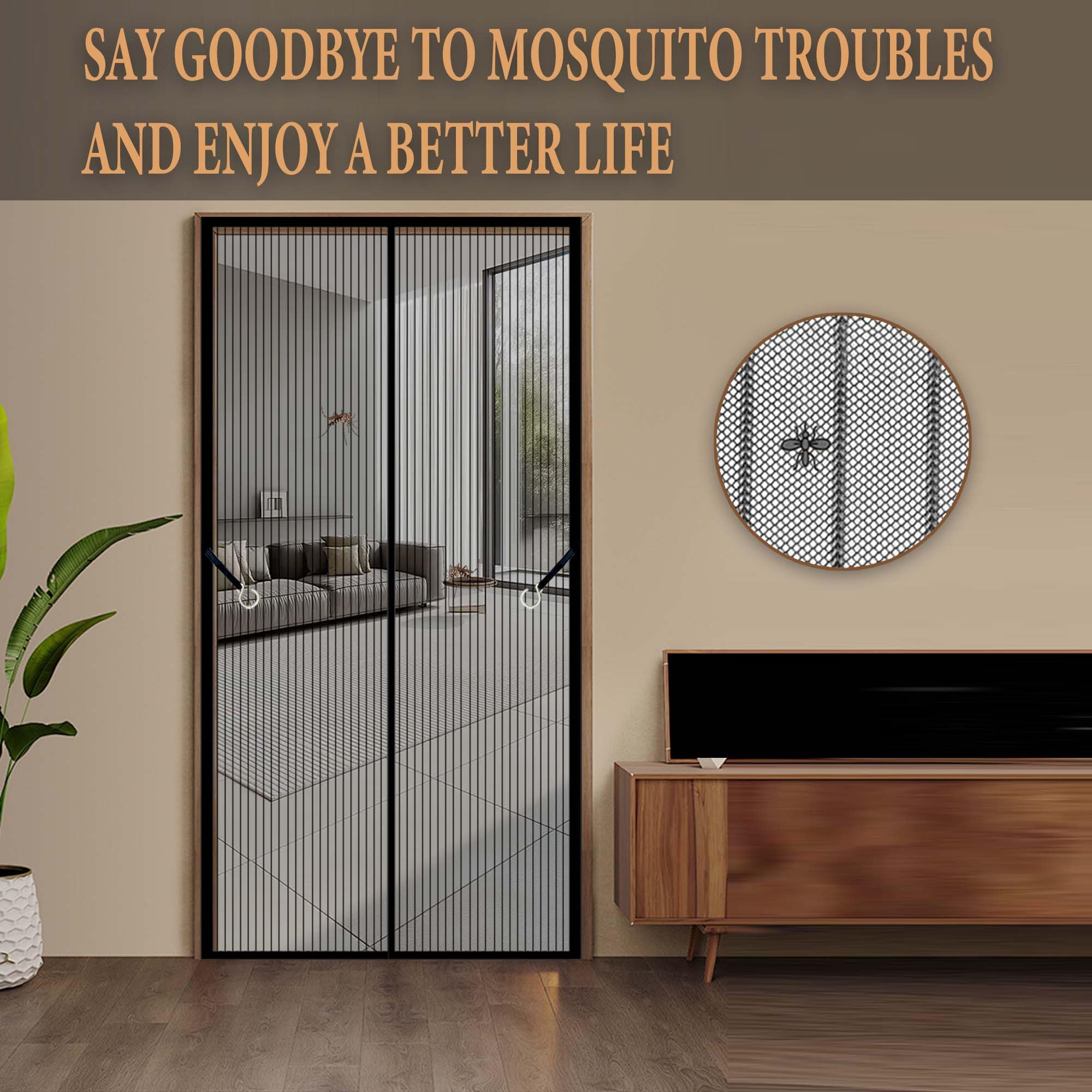 Fly Screen Door, Magnetic Insect Protection, 133 X 182 Cm, Magnetic Insect Protection, Easy Installation, No Drilling Required, For Balcony Door, Patio Door, Black - View #12