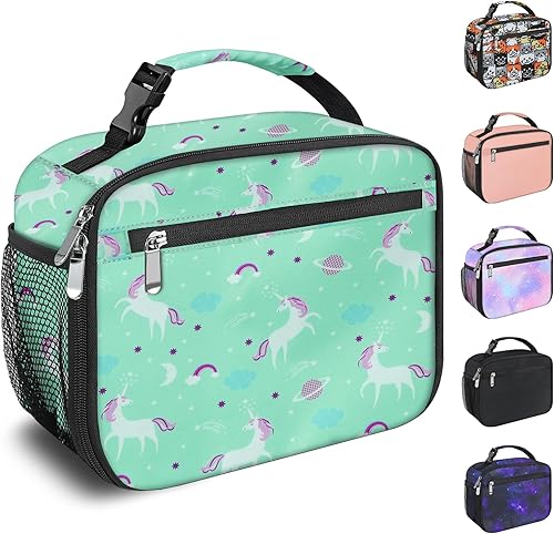 Miniatura 11 de Lonchera para niños y niñas, bolsa de almuerzo con aislamiento, bolsa de almuerzo duradera para niños y niñas para la escuela, con diseño de cielo