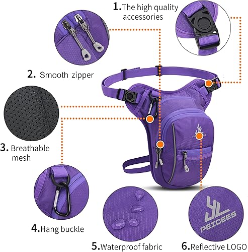 Miniatura 3 de Peicees Riñonera para hombre, para uso al aire libre, para usar en motocicleta, para llevar al aire libre