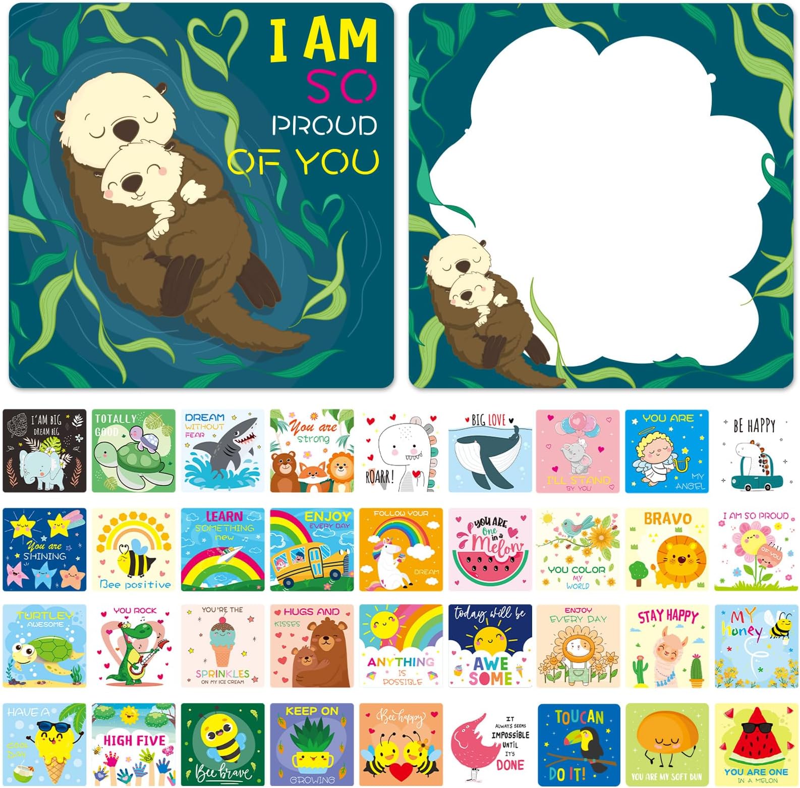 Cute Lunch Box Notes for Kids 108 Pack Funny Pun Daily Inspirational Motivational Encouragement Thinking of You Cards for Boys and Girls Lunchbox Back to School Supplies Gifts
