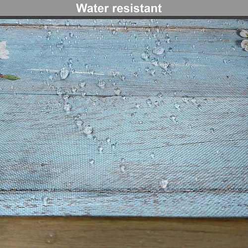 Miniatura 6 de Ambesonne Juego de 4 alfombrillas rústicas, flores de temporada cálidas en madera fragilidad de primavera, manteles individuales de tela lavable