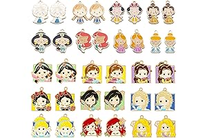 34pcs Disney Princess Charms: A Magical Embellishment for Your Creations