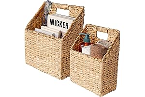 Premium Wicker Hanging Storage Basket Set for Stylish Indoor-Outdoor Organization