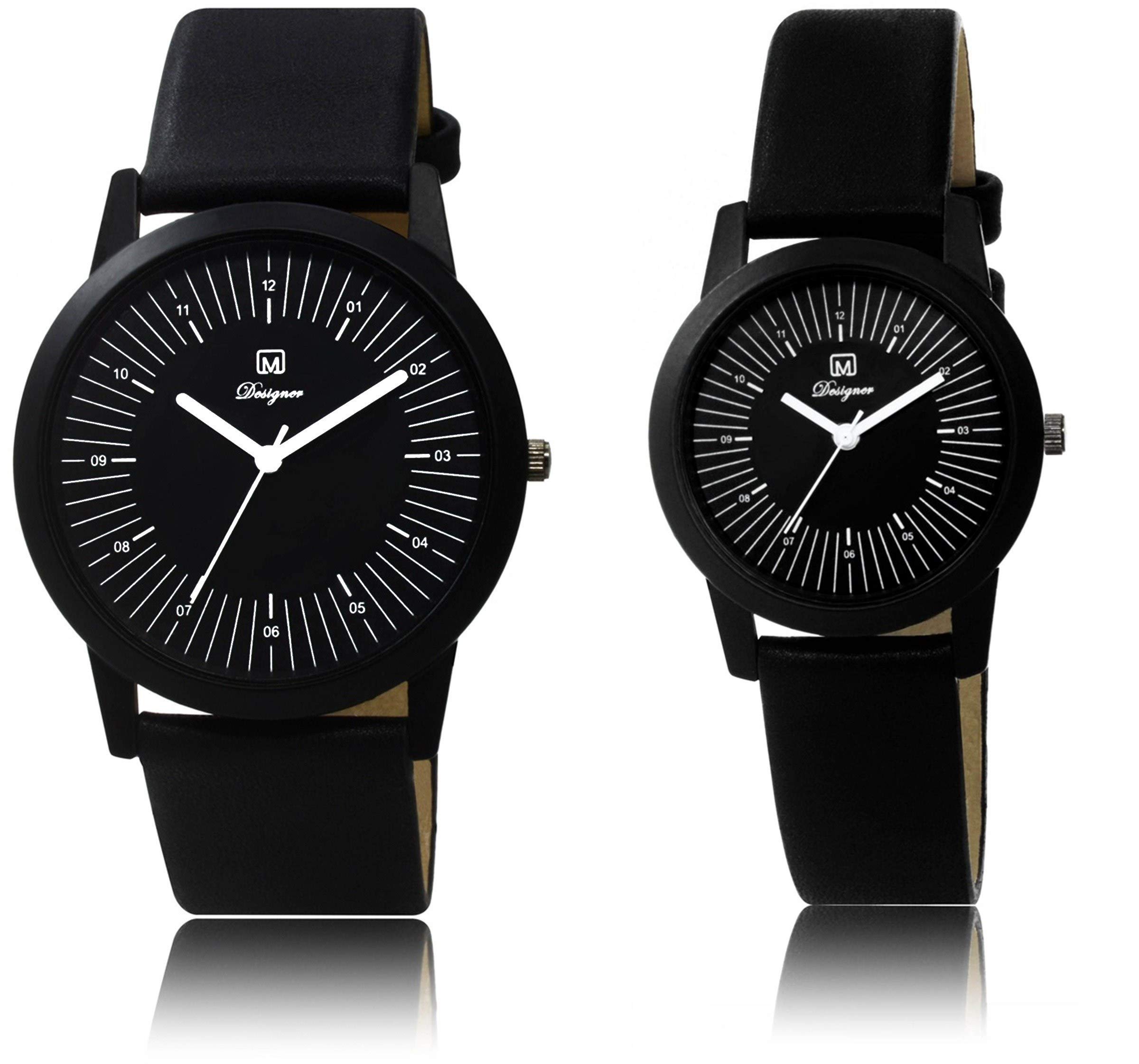 OM DESIGNER Analogue Couple watch Black Mio-BL-MI-47-147 (B07YHYD4P8) Amazon Price History, Amazon Price Tracker