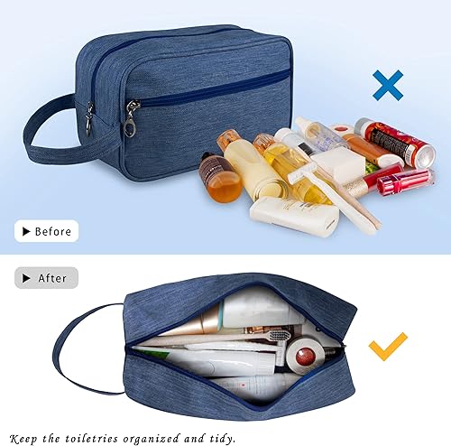 Miniatura 4 de Bolsa de aseo personal, bolsa de viaje de gran capacidad para artículos de tocador, organizador de artículos de tocador de tela Oxford impermeable