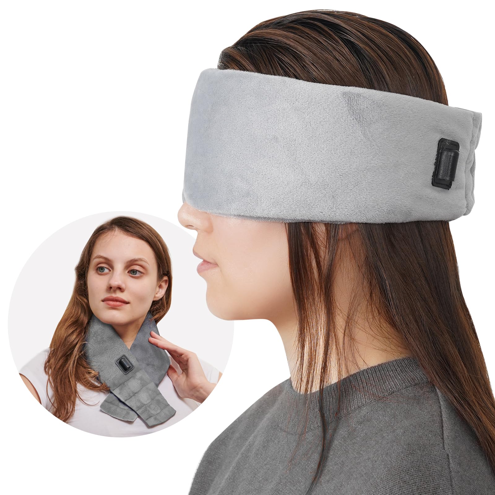 Maschera Per Gli Occhi Riscaldata Senza Fili,USB Charging Relief Eye Fatigue Hot Sleeping Mask Moist Heat Eye Compress Per Occhio Secco,Chalazion ,Blefarite (Color : B, Size : 20 * 9cm