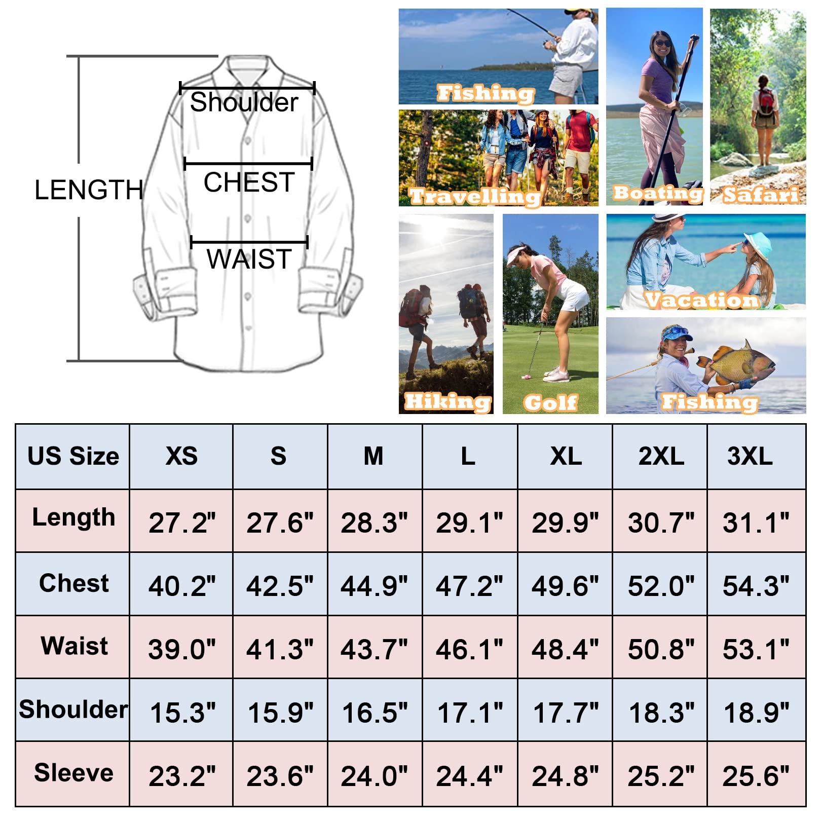 Camicia da donna UPF 50+, protezione solare, abbigliamento da donna, a maniche lunghe, traspirante, per attività all'aria aperta, Cool Quick Dry