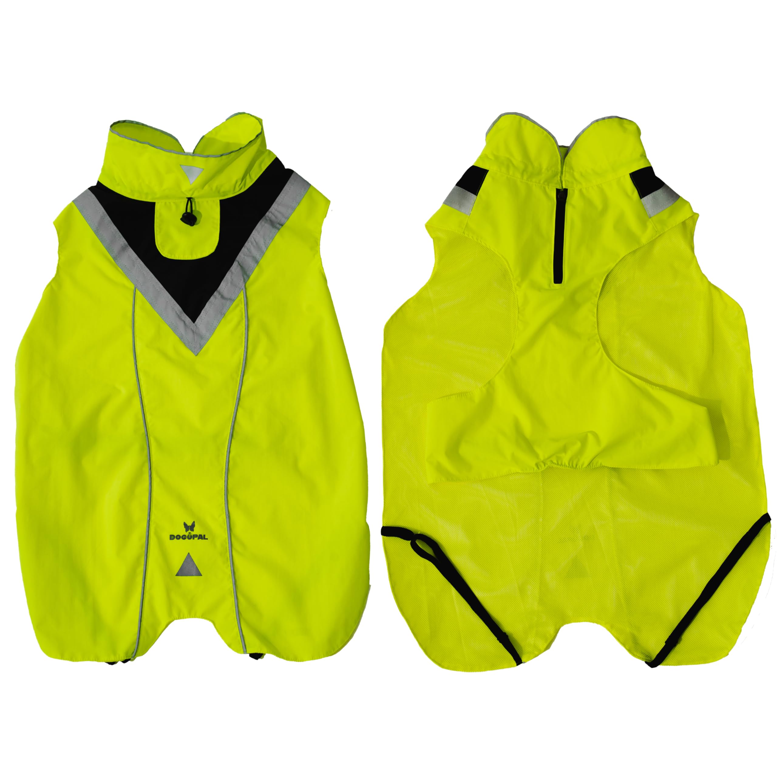 DOGOPAL Chubasquero Reflectante para Perros, Impermeable para Perros, Poncho de Lluvia Ligero con Abertura para arnés para Perros pequeños, medianos y Grandes (Amarillo, XL)
