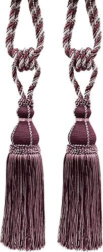 Vista 31 de Noblesse Collection - Abrazadera grande y elegante con borlas, longitud de la borla: 12 pulgadas, 30 pulgadas de extensión (29.9 in)