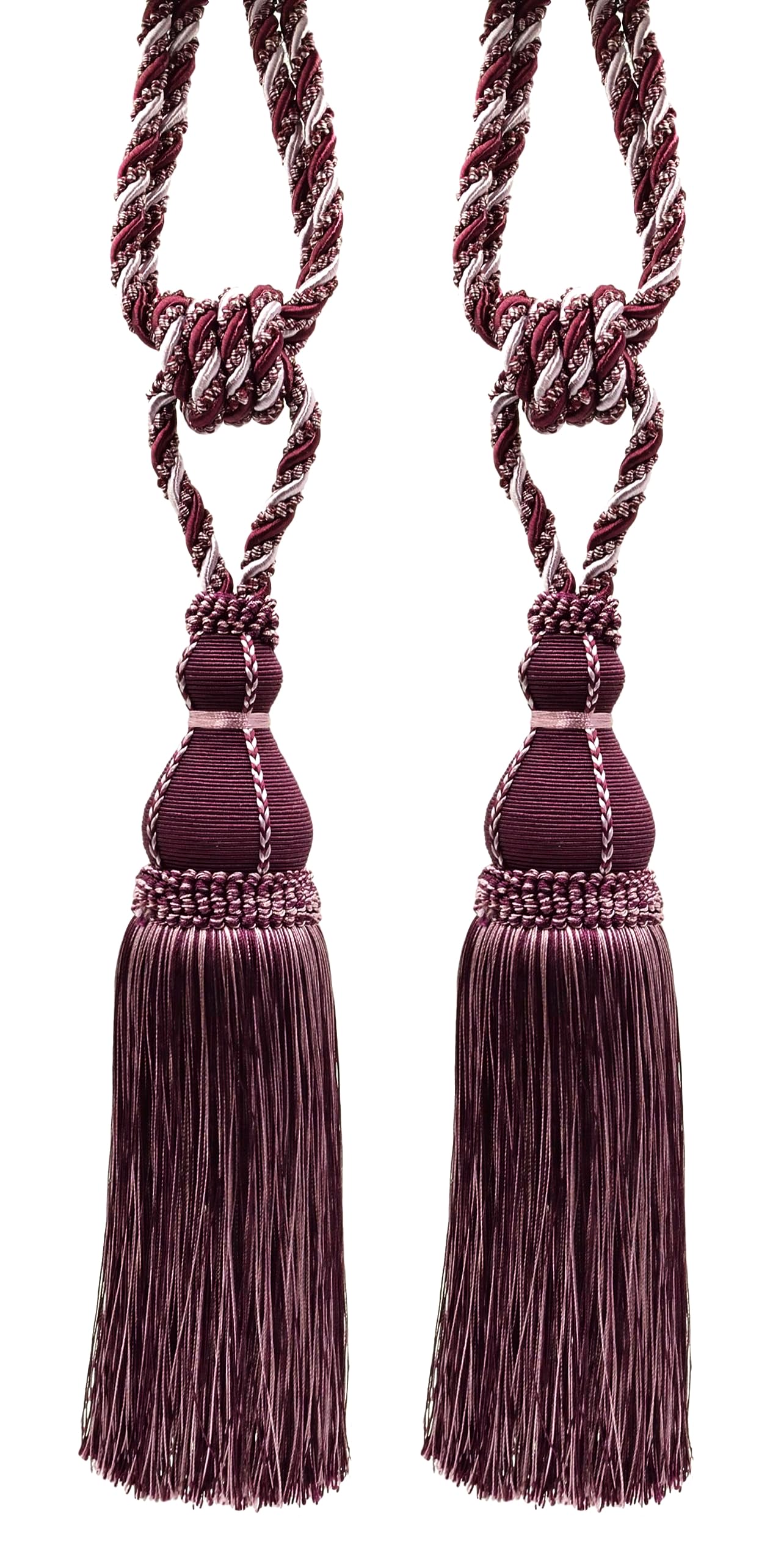 Cortinas de color morado oscuro estilo #TBH15 con borla de lujo