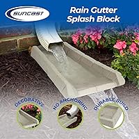 Vista 3 de Suncast Compuesto de poliéster fácil de usar, decorativo para exteriores, canaleta de lluvia Downspout, bloque de salpicaduras para desagües debajo