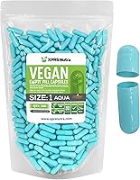 Vista 23 de XPRS Nutra Cápsulas vacías tamaño 1 – 100 cápsulas veganas vacías – Pastillas vegetarianas – Relleno de cápsulas vegetales DIY – Pastillas vegetales