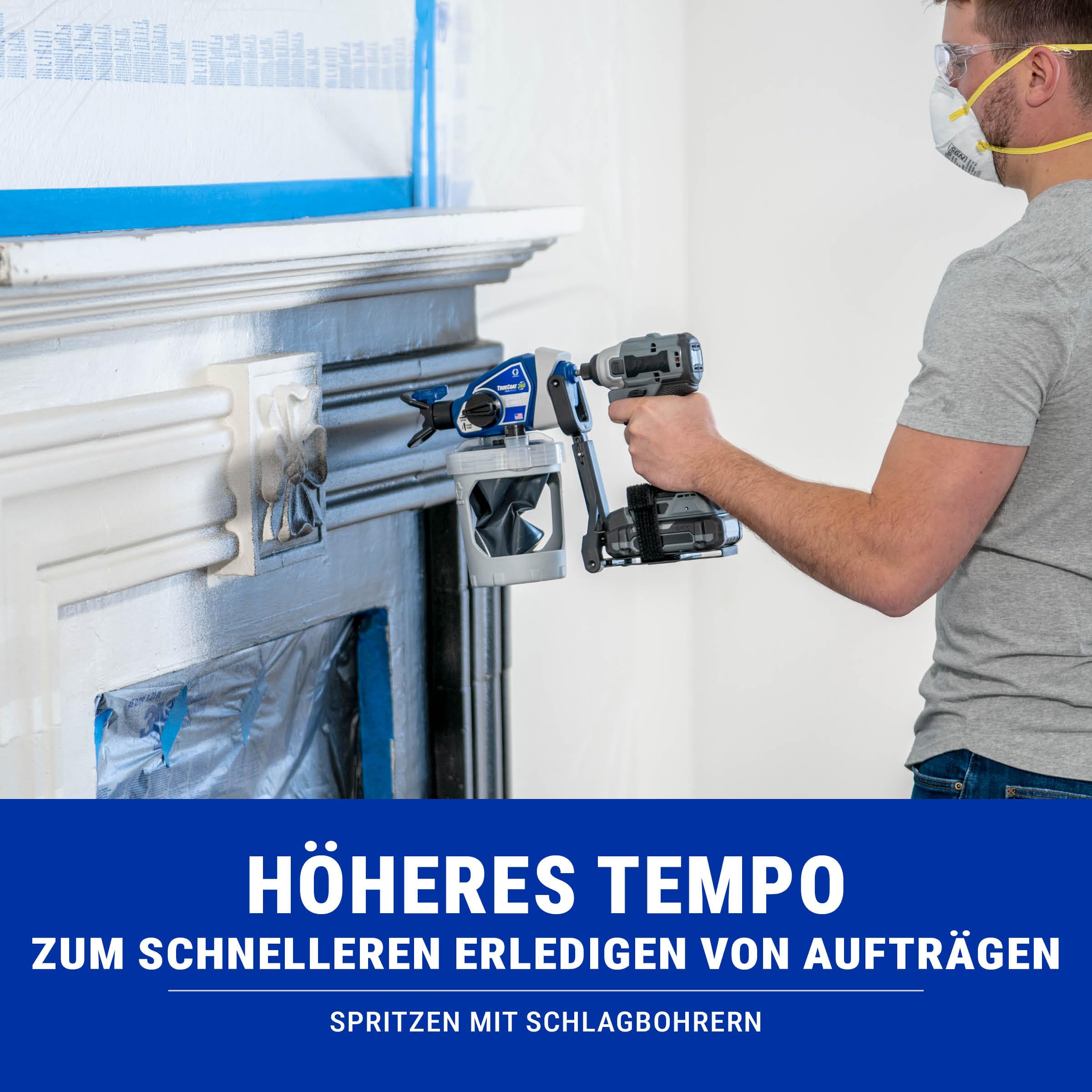 TrueCoat 360 Cordless Connect Airless Farbsprühgerät 26D361 – Akku-Handspritzgerät für Bohrmaschinenantrieb – Für Möbel, Türen, Zäune & Ausbesserungen – 360° Sprühen in jeder Position