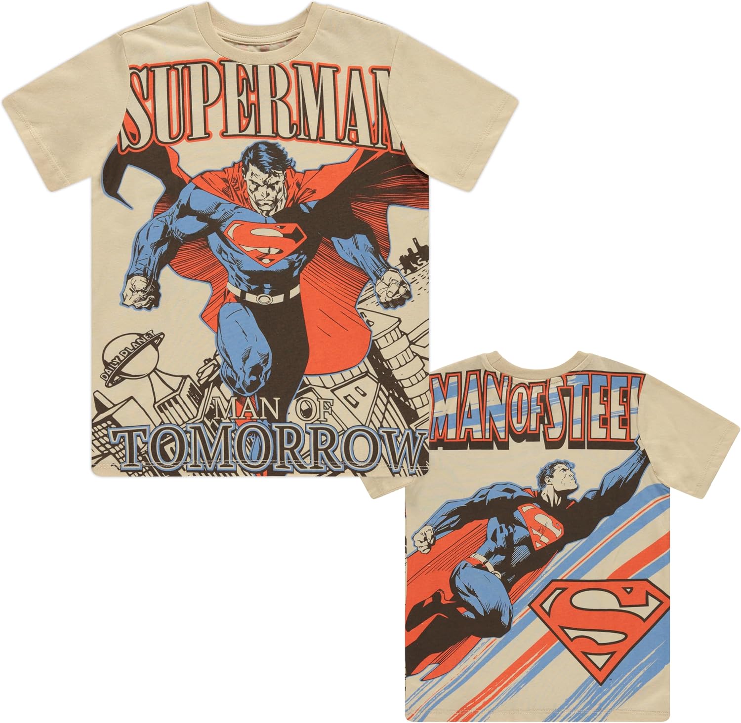 DC Comics Boys' Superman Fashion T-Shirt - DC Comics - Little to Big Kid/Boys 4-20 Sizes