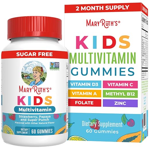 MARYRUTH'S Kids Multivitamin Gummies, Sugar Free, 2 Month Supply, Ages 4+