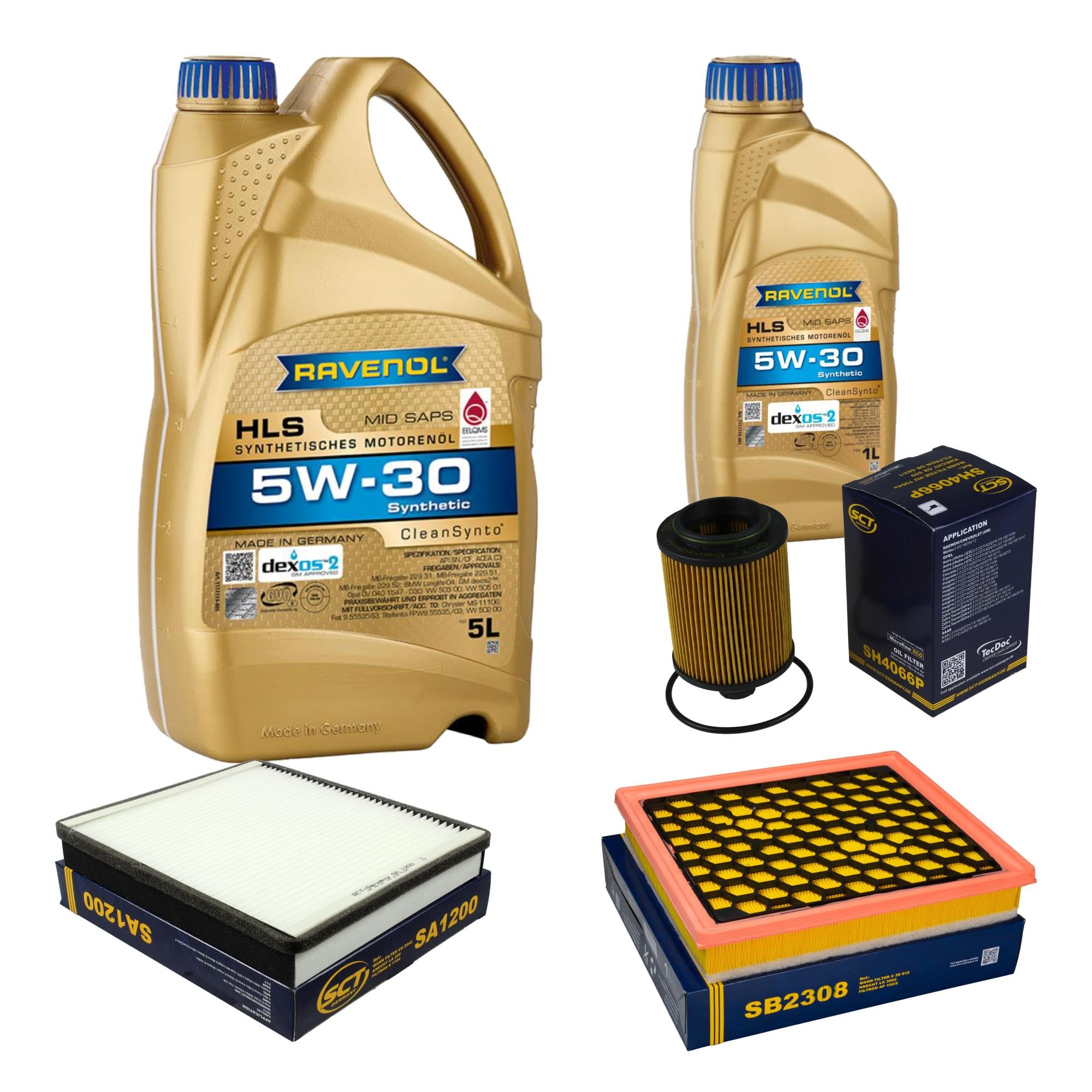 Inspektionspaket Filterset Öl 6 L 5W-30 für Insignia A Sports Tourer G09