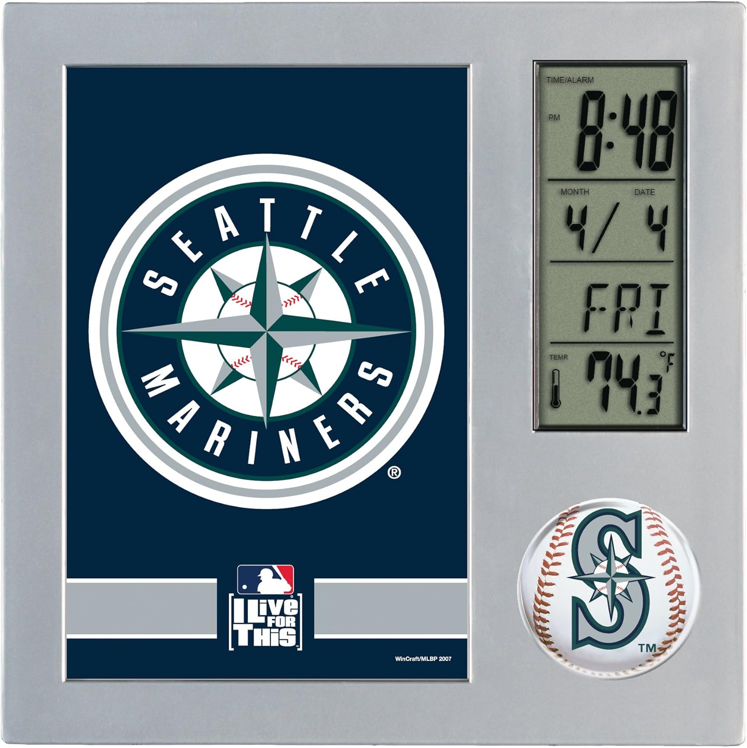 MLB Seattle Mariners Digital Desk Clock Sports Fan Wall