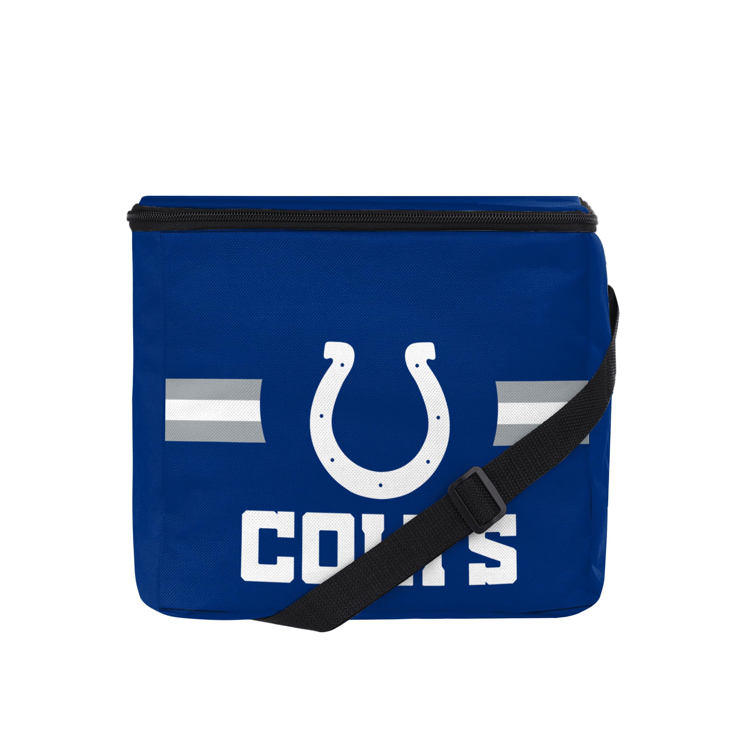 FOCO NFL Officially Licensed Primary Logo Team Stripe 6 or 12 Pack Soft Insulated Game Day Football Lunch Tote Cooler - Indianapolis Colts - 6 Pack
