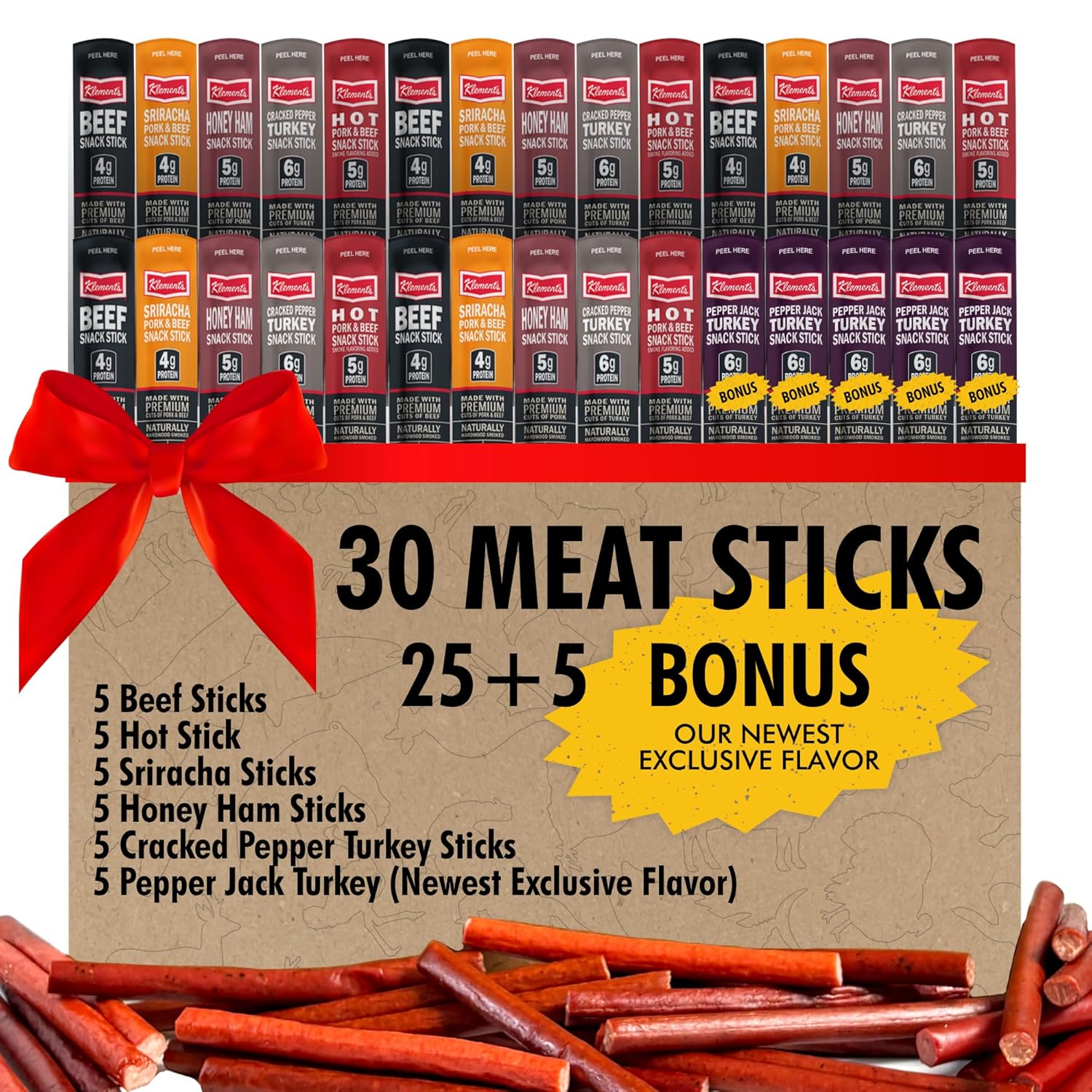 Jerky.com 30-Pack Jerky Variety Pack Sticks