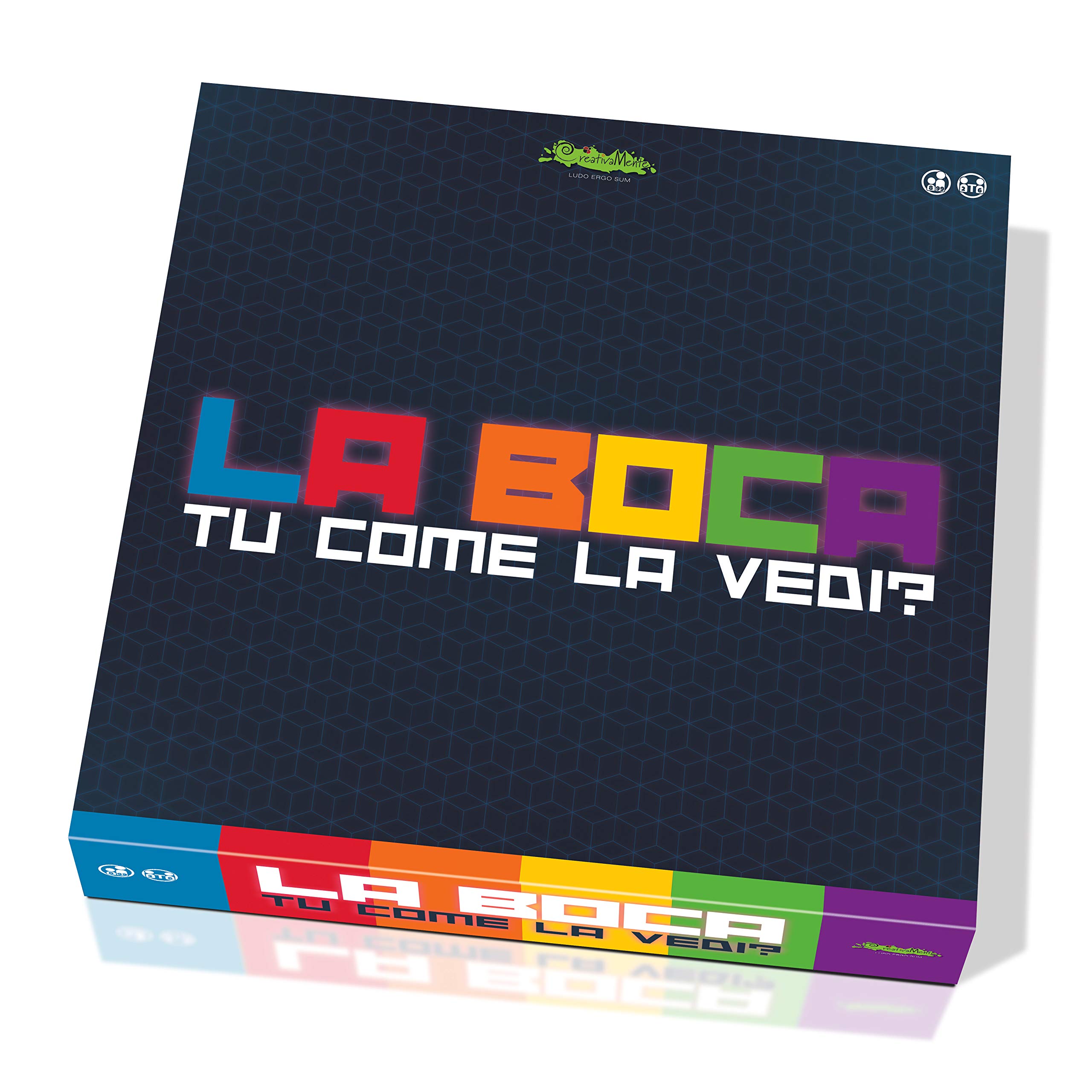 CreativaMente La Boca - Gioco da Tavolo con Meccanica di Gioco con le Parole e i Dadi - Multicolore - 13 Dadi in Legno FSC Made in Italy - Adulti 18+
