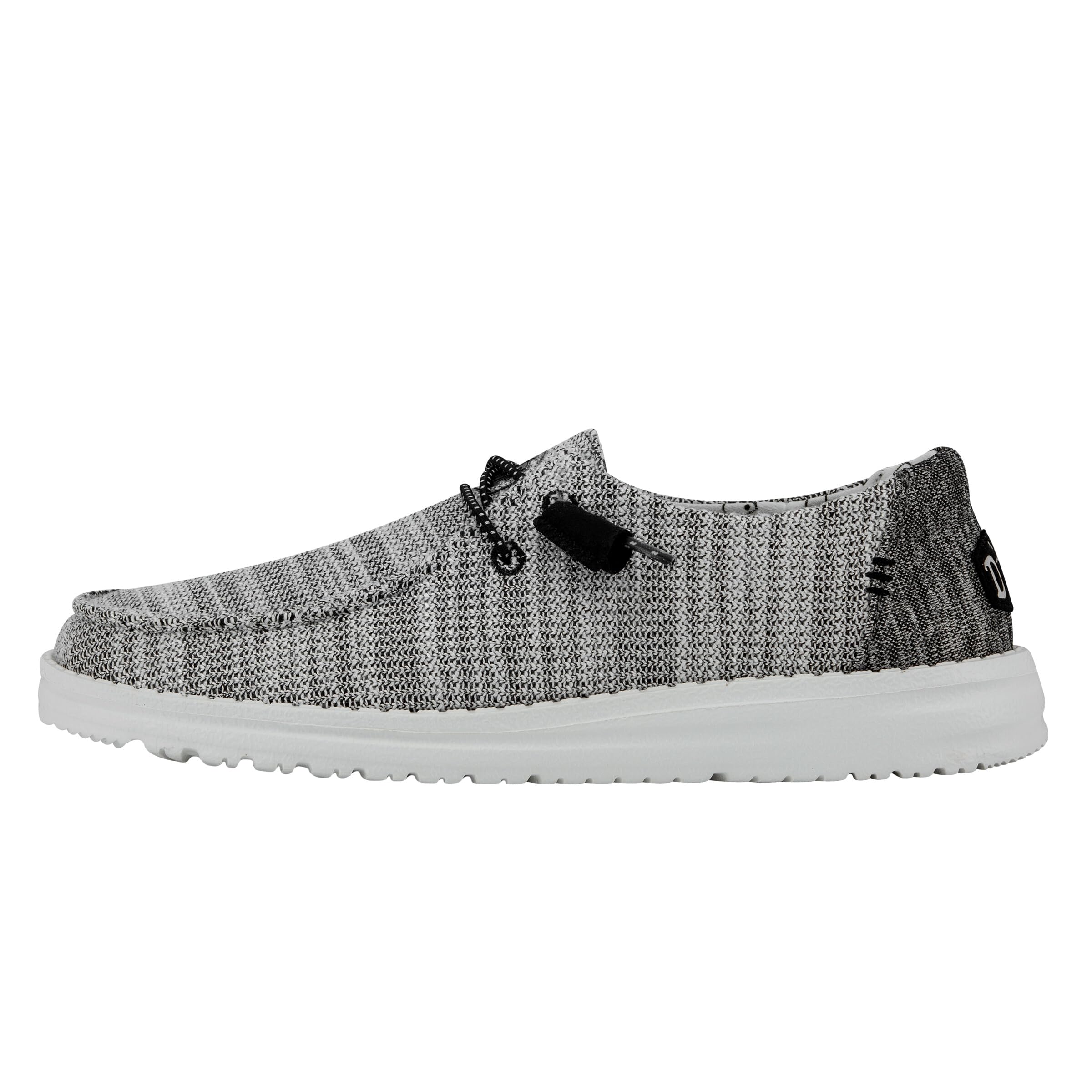 HEYDUDE Women’s Wendy Stretch Slip On Loafer, Yin Yang Size 5 | Lightweight Elastic Lace Travel Shoe with Memory Foam Insole