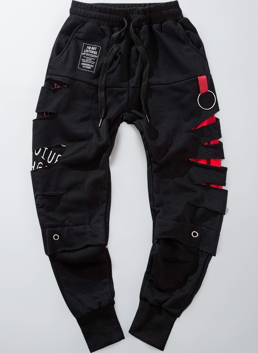 Niepce Inc Streetwear Dragon Embroidered Graphic Jogger Sweatpants for Men