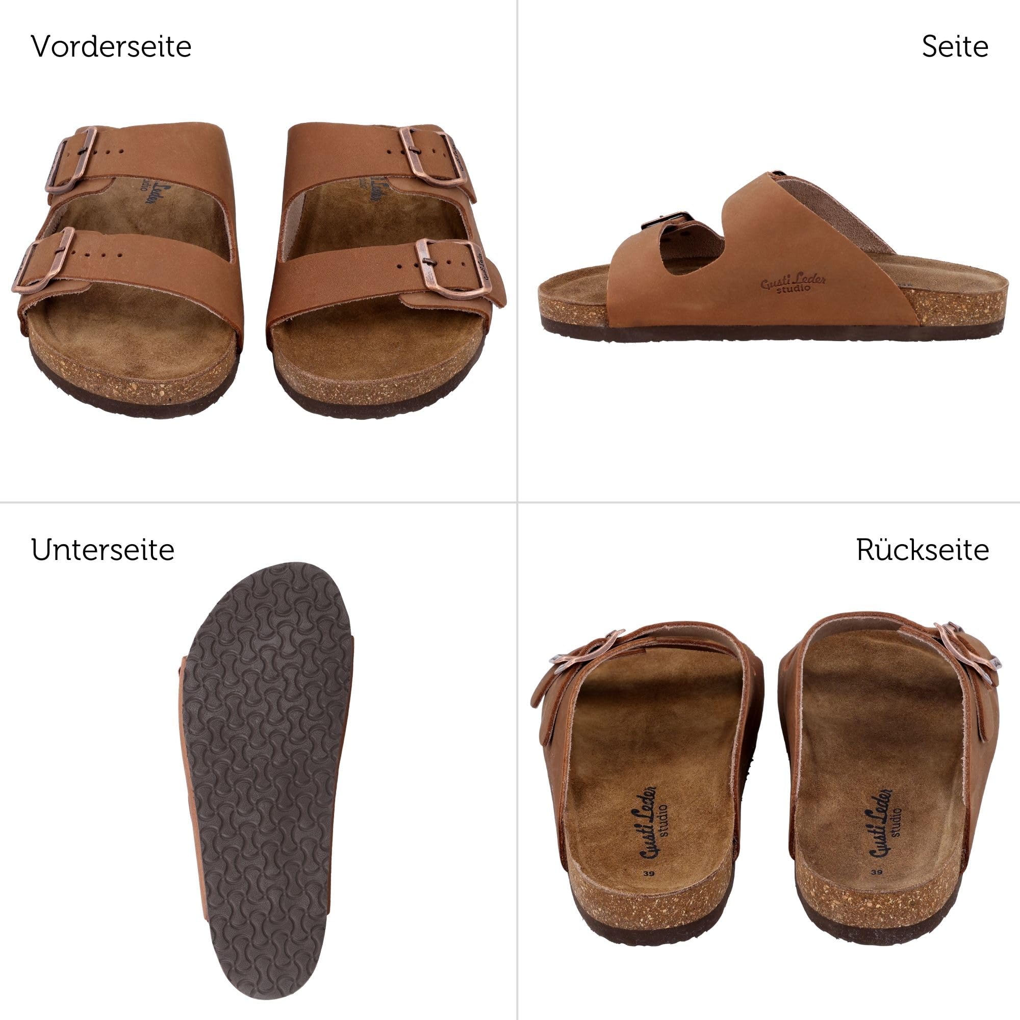Gusti Sandale Leder - Celina Schuhe Ledersandale Lederschuhe Damen Braun Leder