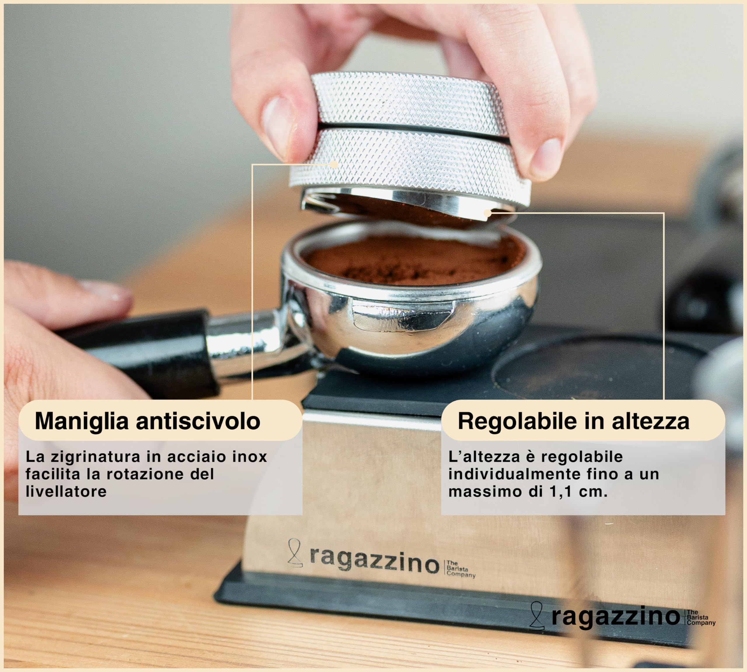 Knock Box Per Caffè Ragazzino - Contenitore Fondi Caffè In Acciaio Inox, Barra Estraibile, 280x180x64 Mm