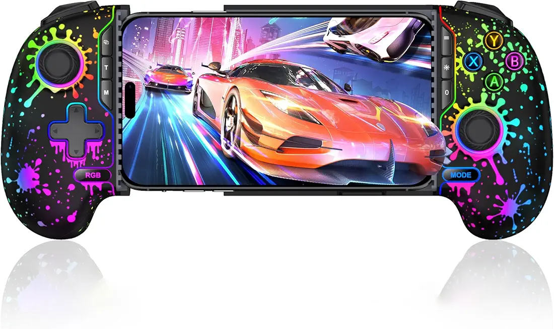 HASACOOL Handy Controller für iPhone, Controller für Android mit Hall Effect Joystick, Smartphone Controller Handy Support Xbox Cloud/MFi Apple Arcade/Call of Duty/Roblox(Tinte)