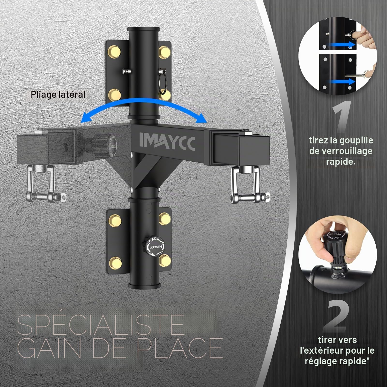 IMAYCC Support de Sac de Frappe, Fixation Murale Suspendu pour Sac de Boxe Crochet Pivotant à Roulement Silencieux pour Gymnastique Intérieure et Extérieure, MMA, Mua Thai, Etc, 800lbs Capacité.