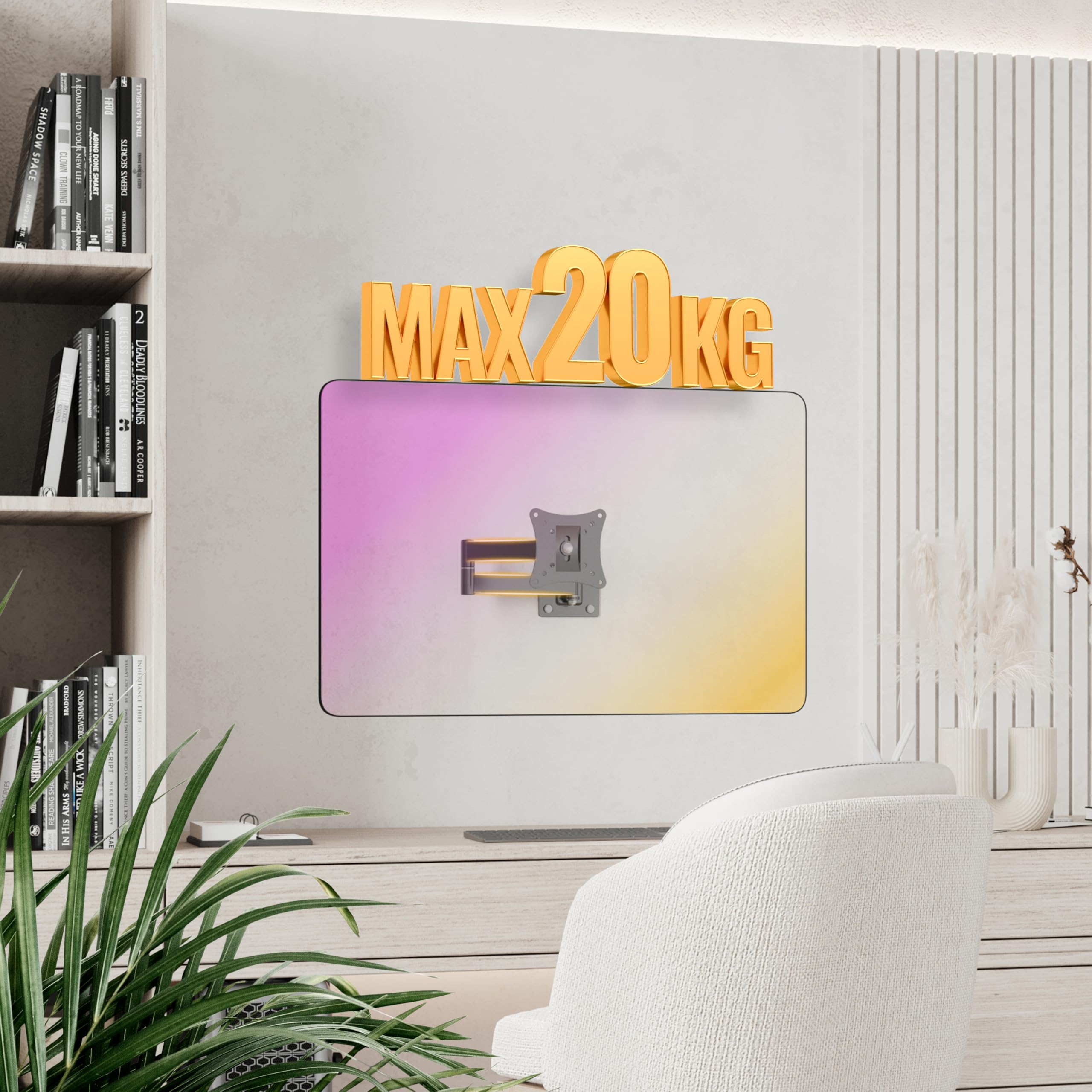 RICOO Obrotowy uchwyt do monitora około 33-75 cm do zakrzywionych i płaskich ekranów LED LCD R02-11 uchwyt ścienny do telewizora uniwersalny do VESA 50 x 50-100 x 100