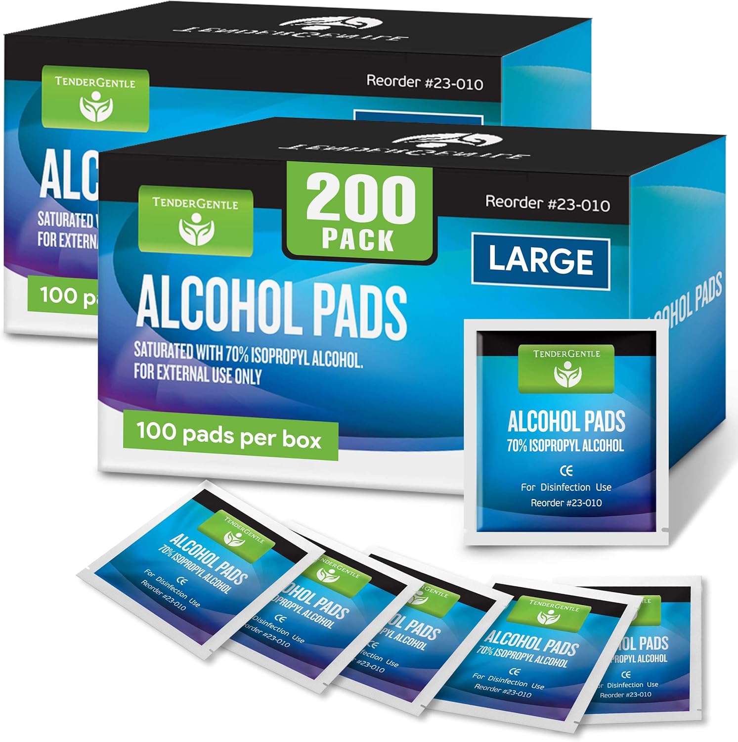 Alcohol Wipes Individually Wrapped - Case of 1000 Sterile Alcohol Prep Pads Saturated with 70% Isopropyl - Skin Prep Swabs for First Aid, Injections, Nails, and Medical Use - Large