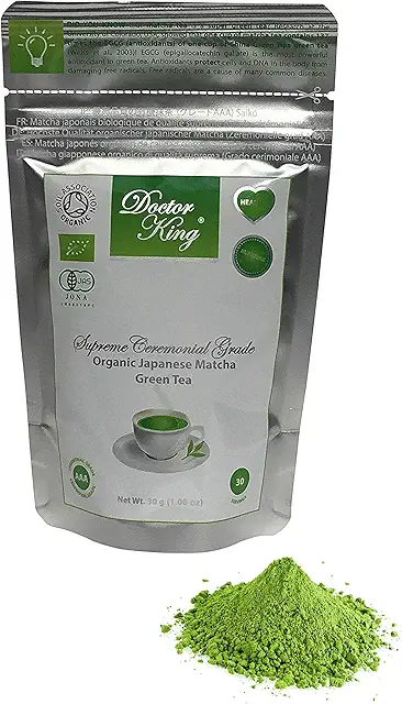 DOCTOR KING Ceremonial Grade A Organic Japanese Matcha Green Tea - 30g | Matcha Ice Cream
