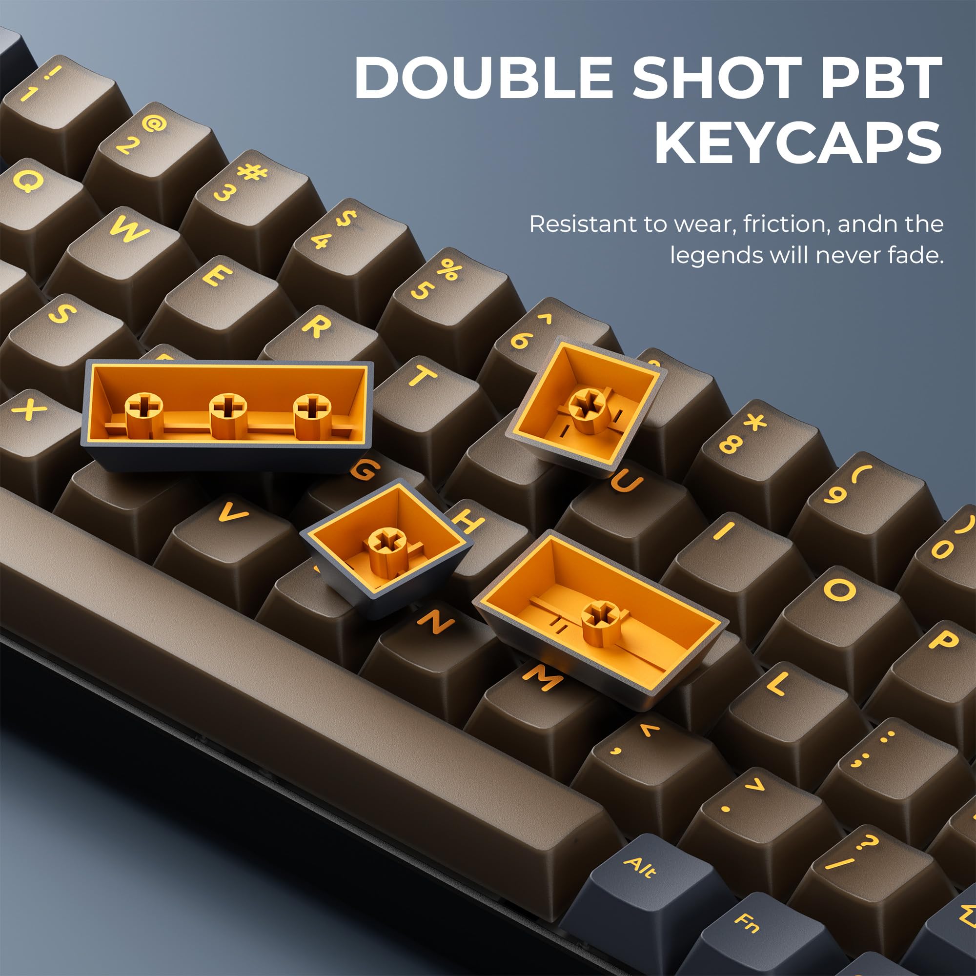 XVX Black Keycaps, Doubleshot PBT Keycap Set Cherry Profile, 142
