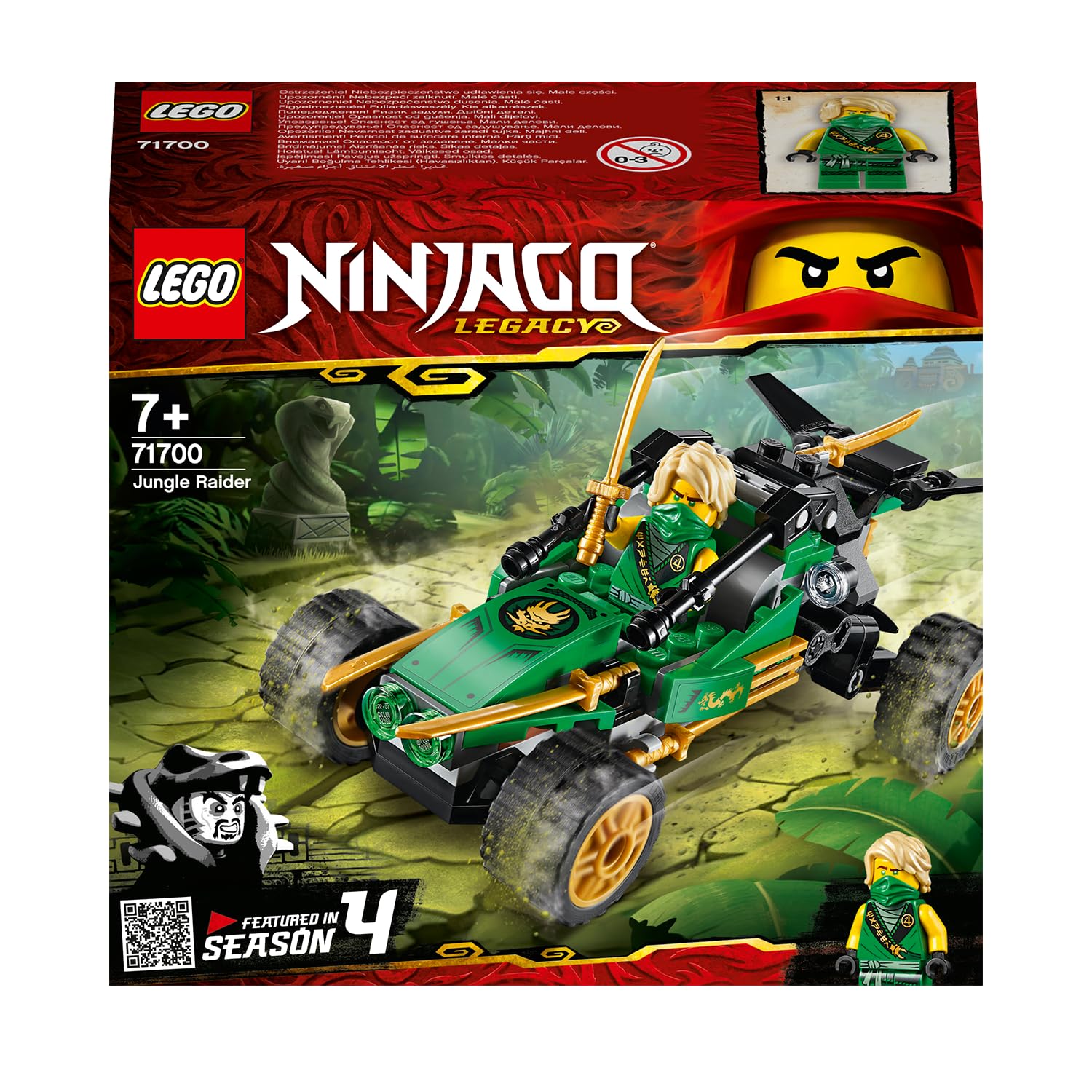 LEGO Set costruibile per buggy giocattolo con minifigure ninja Fuoristrada della giungla 71700 NINJAGO Legacy (127 pezzi)