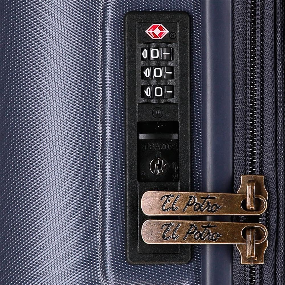 El Potro Vera,Maleta de cabina,equipaje de mano,Fabricada en ABS,un material resistente y ligero,Cuatro ruedas dobles de giro multidireccional,Cierre TSA integrado,Práctico interior con compartimentos