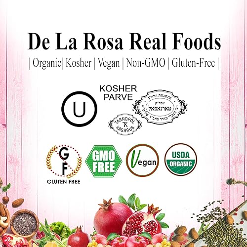 Miniatura 3 de Vinagre de granada orgánico De La Rosa, puro y sin filtrar, vegano, sin gluten y kosher, ideal para aderezos de ensaladas, adobos, vinagre de