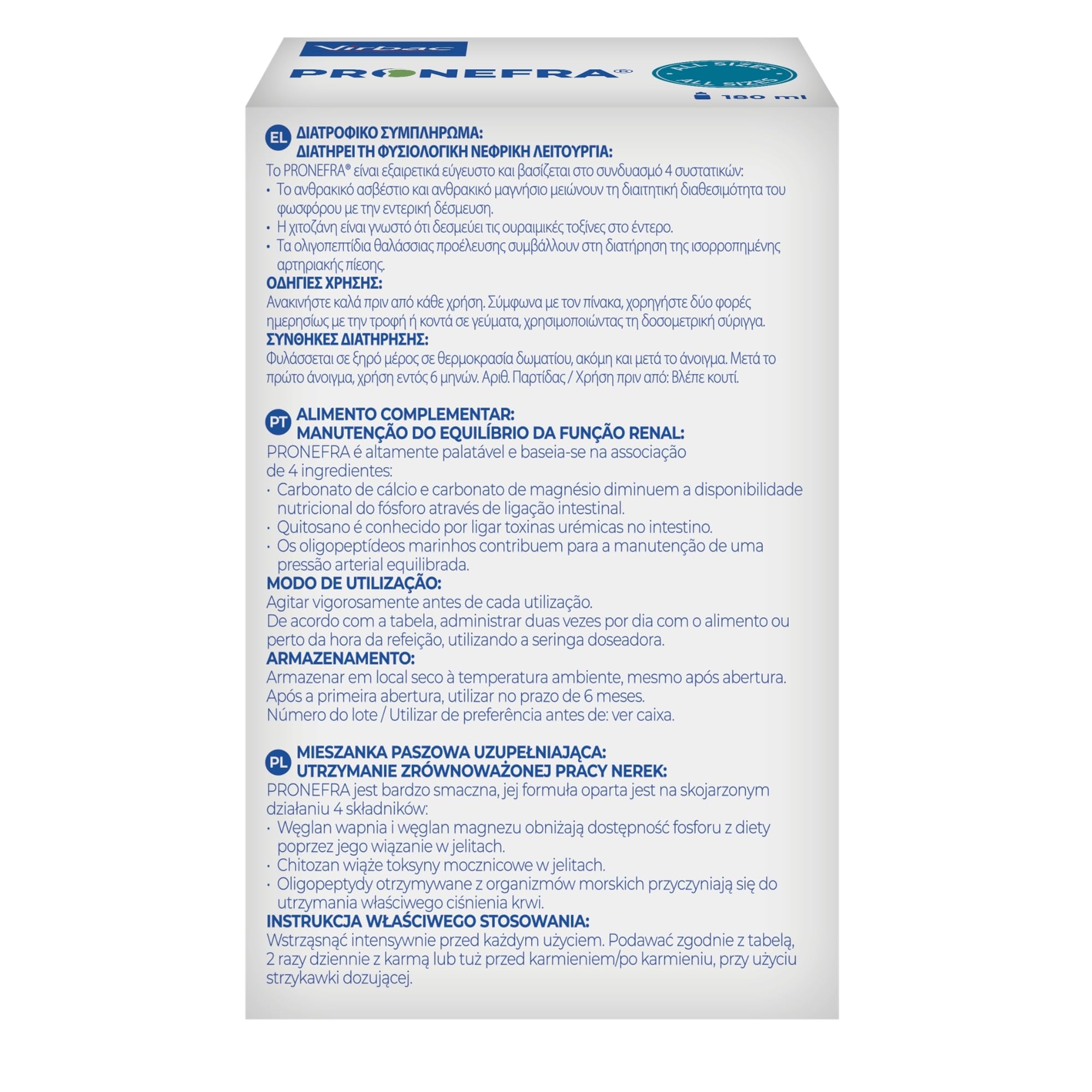 Virbac Pronefra 180Ml - 180 g