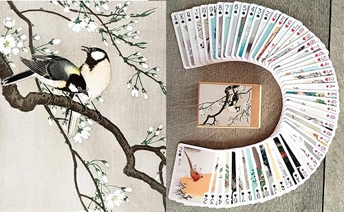 Awesome Birds Playing Cards baraja de póquer 54 cartas todas diferentes Vintage antiguo japonés grabado acuarela ilustración de Koson Ohara