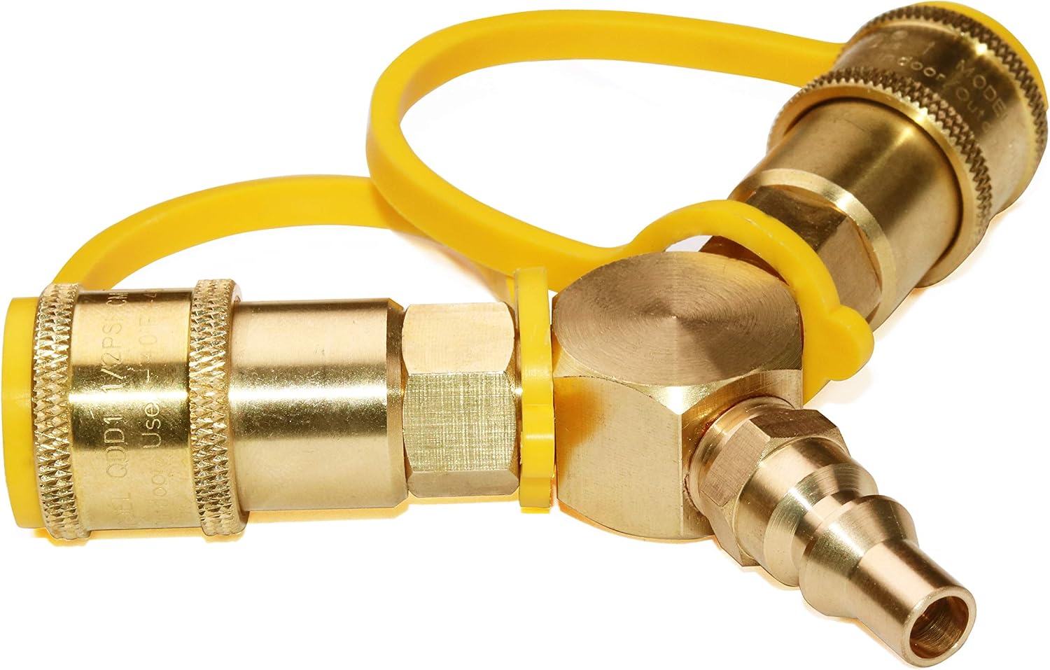 DOZYANT 1/4'' RV Propane Quick Connect Y Splitter Adapter for RV Trailer and Quick Connect Propane Hose Connect to Motorhome Tabletop Grill, 2 Way LP Gas Adapter 1/4" Quick Connect or Disconnect Kit