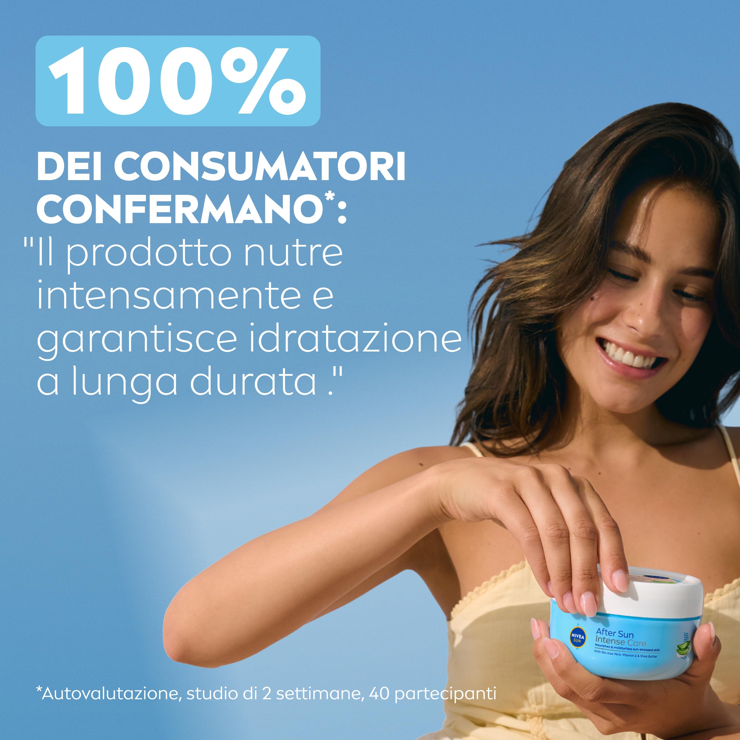 NIVEA SUN Crema Doposole Rigenerante Intensiva 300 ml, Dopo sole idratante 48h, Aloe Vera Bio, Vitamina E, Burro di Karité