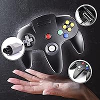 Vista 4 de Classic 64 Controlador con cable Joystick para consola N64 Game System N64 (2 paquetes, negro)