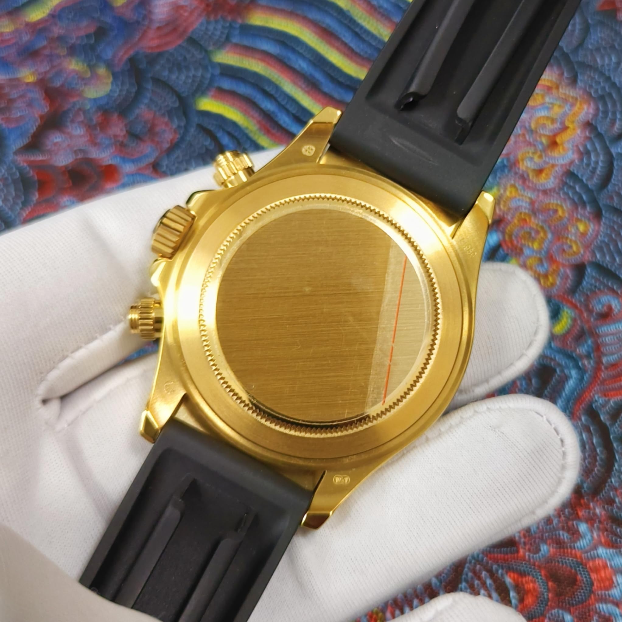 Sarwo Luksusowe mechaniczne zegarki męskie z chronografem, pozłacane, automatyczny wielofunkcyjny zegarek sportowy