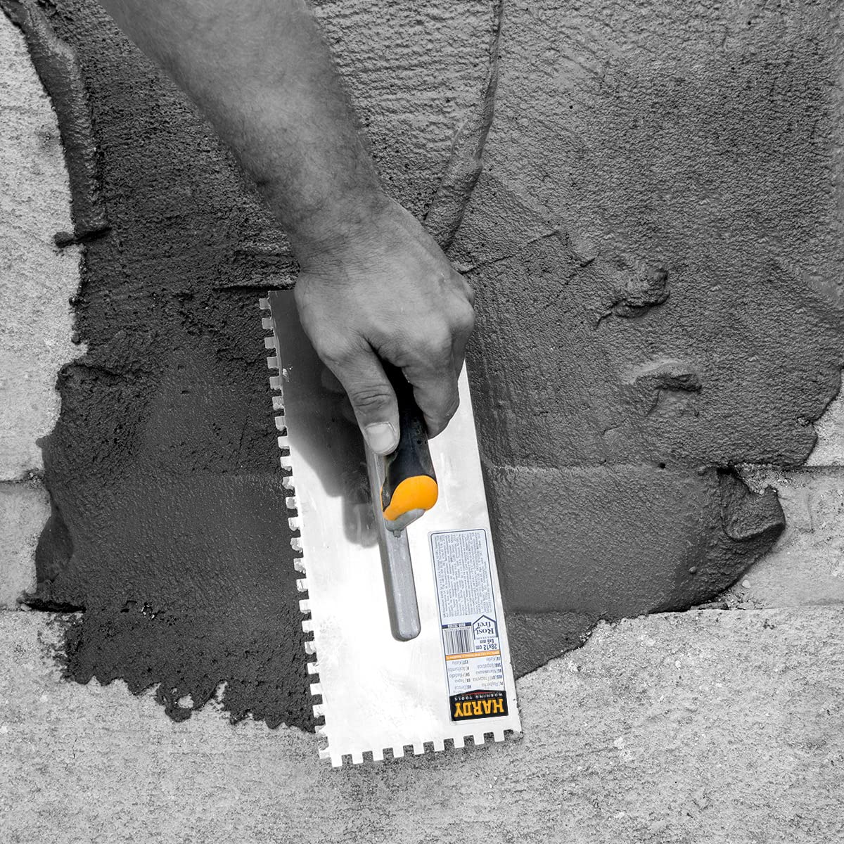 Hardy Working Tools: llana dentada de 12 cm x 28 cm. Alisadora de acero inoxidable con dientes de 12 mm de ancho, herramienta ideal para colocar baldosas medianas y acabados de construcción.