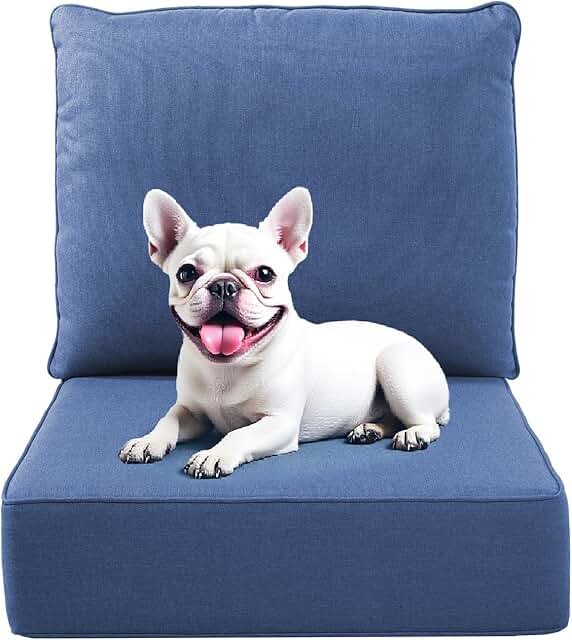 Outdoor Chair Cushions, 6 Inch Thick Patio Seat & Back Cushions Set with...