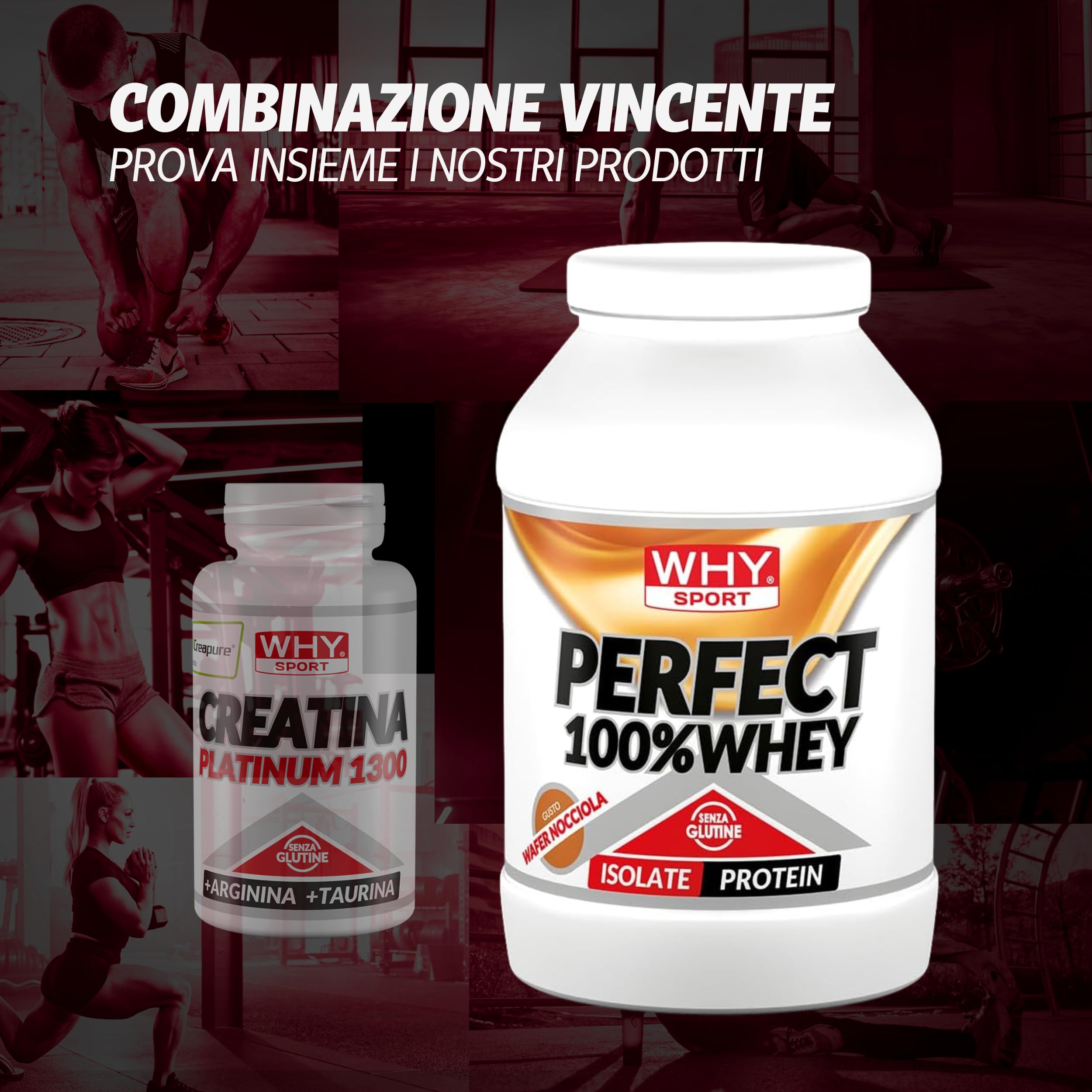 WHY SPORT CREATINA PLATINUM 1300 - Creatina - Pre Workout - Integratore Alimentare a Base di Creatina Monoidrato, Taurina e Arginina – 120 Compresse