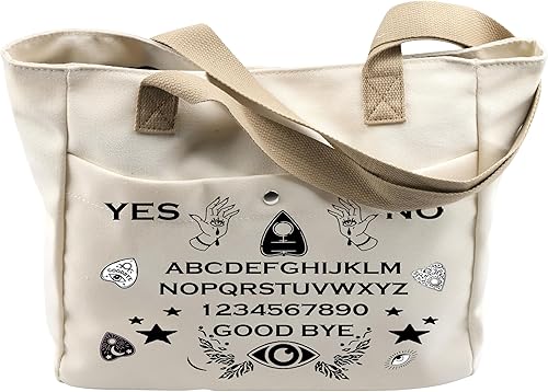 Miniatura 2 de JYTAPP Ouija - Bolsa de maquillaje para pizarra de Ouija, lona plancheta, bolsa de cosméticos, bolsa de arte con cremallera, tablero de espíritu de