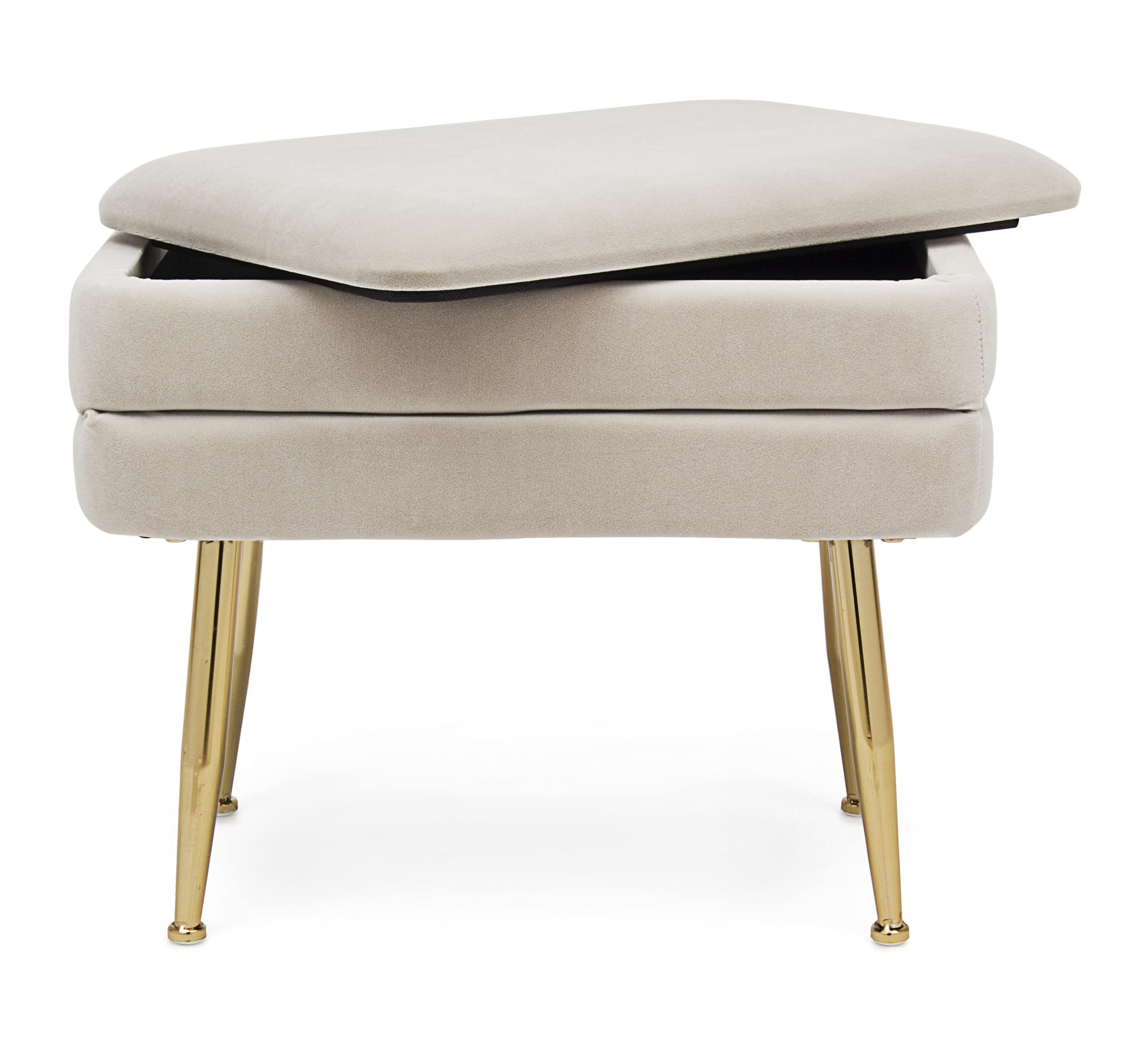 Fashion Commerce - Banco contenedor Pavlina, Beige, 50 x 35 x 42 cm